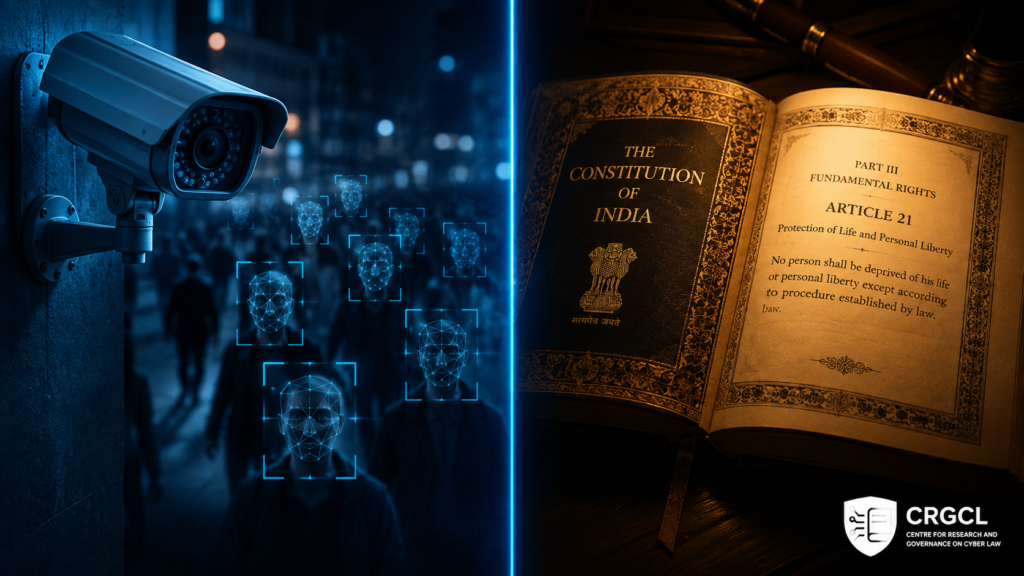 A Surveillance Camera AND An Open Copy of the Indian Constitution